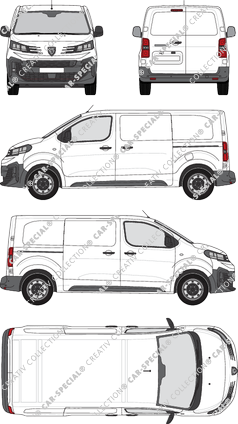 Peugeot Expert, Kastenwagen, L2 Standard, Rear Wing Doors, 2 Sliding Doors (2024)