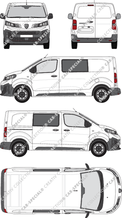 Peugeot Expert, van/transporter, L2 Standard, double cab, Rear Wing Doors, 1 Sliding Door (2024)