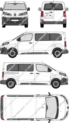 Peugeot Expert, Kleinbus, L2 Standard, Rear Wing Doors, 1 Sliding Door (2024)