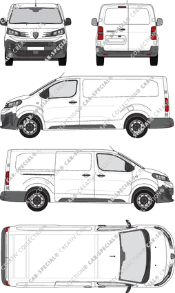Peugeot Expert, Kastenwagen, L3 lang, Rear Wing Doors, 1 Sliding Door (2024)