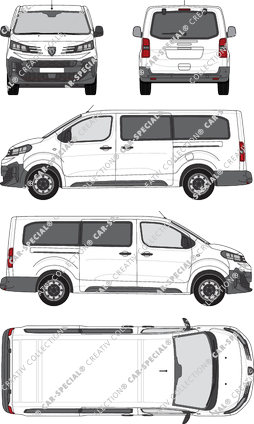 Peugeot Expert, Kleinbus, L3 lang, Rear Flap, 2 Sliding Doors (2024)