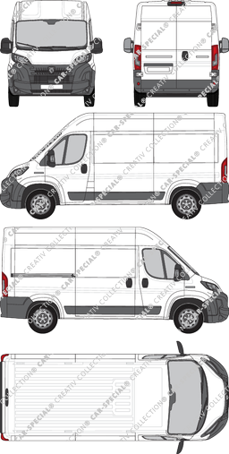 Peugeot Boxer, van/transporter, L2H2, Rear Wing Doors, 1 Sliding Door (2024)
