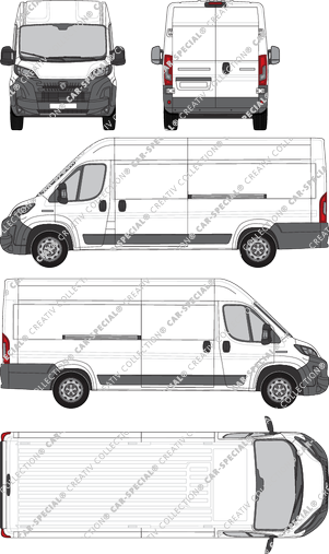 Peugeot Boxer, van/transporter, L4H2, Rear Wing Doors, 2 Sliding Doors (2024)