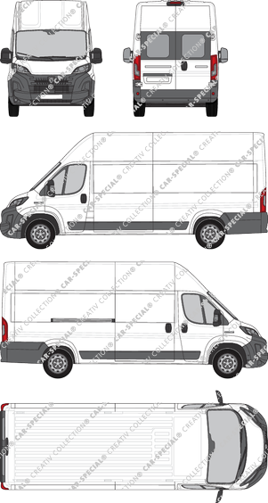 Peugeot Boxer, van/transporter, L4H3, rear window, Rear Wing Doors, 1 Sliding Door (2024)