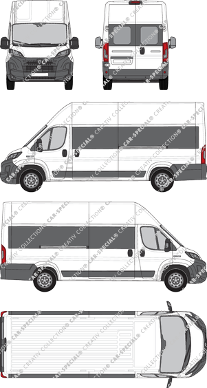Peugeot Boxer, Kleinbus, L4H3, Rear Wing Doors, 2 Sliding Doors (2024)