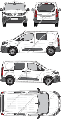 Peugeot Partner, Kastenwagen, Heck verglast, Doppelkabine, Rear Flap, 1 Sliding Door (2024)