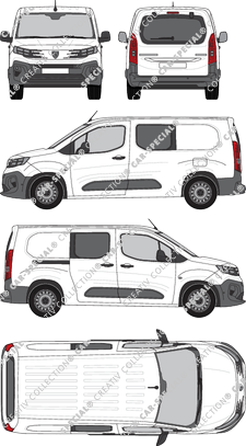 Peugeot Partner, Kastenwagen, Heck verglast, Doppelkabine, Rear Flap, 1 Sliding Door (2024)