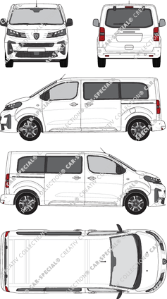 Peugeot Traveller, minibus, L2 Standard, Rear Flap, 2 Sliding Doors (2024)