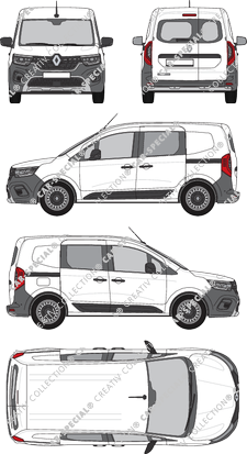 Renault Kangoo Rapid E-Tech, van/transporter, L1, rear window, double cab, Rear Wing Doors, 2 Sliding Doors (2022)