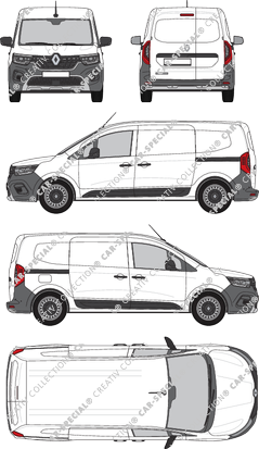 Renault Kangoo Rapid E-Tech, Kastenwagen, L2, Rear Wing Doors, 2 Sliding Doors (2022)