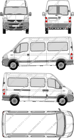 Renault Master, microbús, L2H2, 1 Sliding Door (2007)