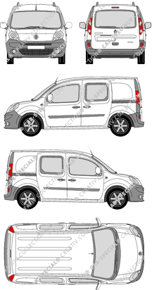 Renault Kangoo Rapid, Rapid, van/transporter, rear window, double cab, Rear Flap, 2 Sliding Doors (2008)