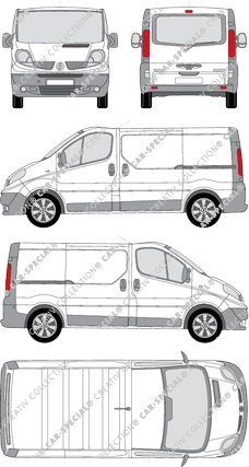 Renault Trafic, Kastenwagen, L1H1, Heck verglast, Rear Flap, 2 Sliding Doors (2008)