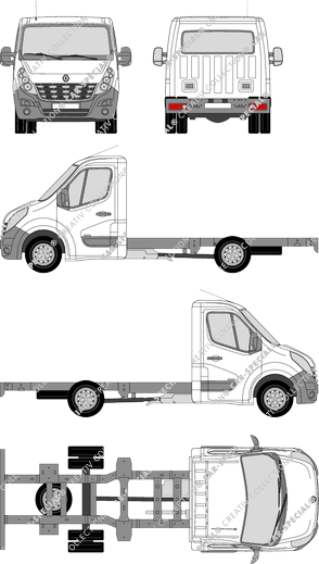Renault Master Chassis for superstructures, 2010–2014 (Rena_390)