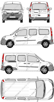 Renault Kangoo, Maxi, furgón, Rear Flap, 1 Sliding Door (2013)