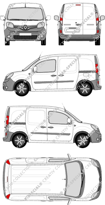 Renault Kangoo Rapid Z.E., Rapid, van/transporter, Rear Wing Doors, 2 Sliding Doors (2013)