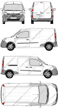 Renault Kangoo Rapid Z.E., Rapid Maxi, furgón, Rear Wing Doors, 1 Sliding Door (2013)