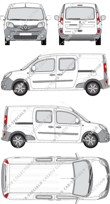 Renault Kangoo Rapid Z.E., Rapid Maxi, van/transporter, rear window, double cab, Rear Flap, 2 Sliding Doors (2013)