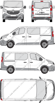 Renault Trafic, Kastenwagen, L1H1, Heck verglast, Doppelkabine, Rear Flap, 2 Sliding Doors (2014)