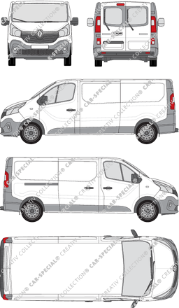 Renault Trafic, Kastenwagen, L2H1, Heck verglast, Rear Wing Doors, 1 Sliding Door (2014)