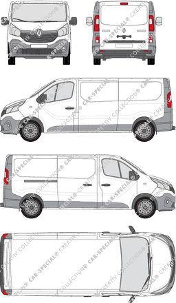 Renault Trafic, Kastenwagen, L2H1, Rear Flap, 1 Sliding Door (2014)