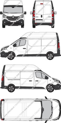 Renault Trafic, Kastenwagen, L2H2, Rear Wing Doors, 1 Sliding Door (2019)