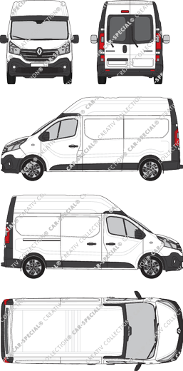 Renault Trafic, Kastenwagen, L2H2, Heck verglast, Rear Wing Doors, 1 Sliding Door (2019)