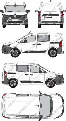 Renault Kangoo Rapid, furgón, L1, cabina doble, Rear Wing Doors, 2 Sliding Doors (2021)