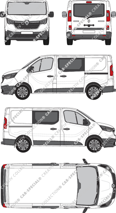 Renault Trafic, Kastenwagen, L1H1, Heck verglast, Doppelkabine, Rear Flap, 2 Sliding Doors (2022)