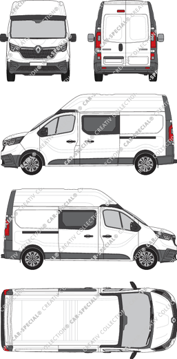 Renault Trafic, Kastenwagen, L2H2, Doppelkabine, Rear Wing Doors, 2 Sliding Doors (2022)