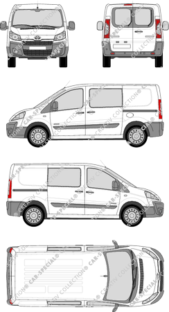 Toyota Proace, Heck verglast, furgón, L1H1, ventana de parte trasera, cabina doble, Rear Wing Doors, 2 Sliding Doors (2013)