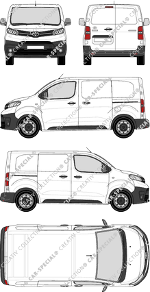 Toyota Proace, Kastenwagen, Compact, Rear Wing Doors, 2 Sliding Doors (2016)