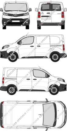 Toyota Proace, Kastenwagen, Compact, Heck verglast, Rear Wing Doors, 2 Sliding Doors (2016)