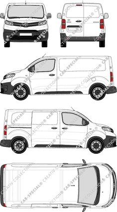 Toyota Proace, furgón, medio (L1), Rear Wing Doors, 1 Sliding Door (2016)