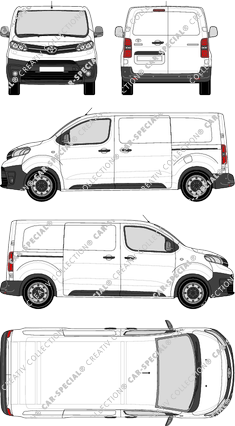 Toyota Proace, Kastenwagen, Medium (L1), Rear Wing Doors, 2 Sliding Doors (2016)