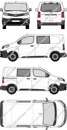 Toyota Proace, Kastenwagen, Compact, Heck verglast, Doppelkabine, Rear Flap, 1 Sliding Door (2016)