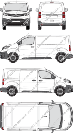 Toyota Proace, furgón, medio (L1), Rear Flap, 1 Sliding Door (2016)
