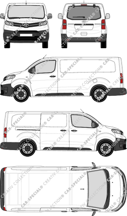Toyota Proace, furgón, largo (L2), ventana de parte trasera, Rear Flap, 1 Sliding Door (2016)