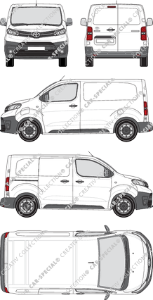 Toyota Proace Electric, furgón, compacto, Rear Wing Doors, 1 Sliding Door (2021)