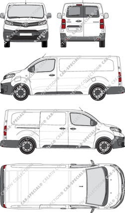 Toyota Proace Electric, furgón, largo (L2), ventana de parte trasera, Rear Wing Doors, 1 Sliding Door (2021)