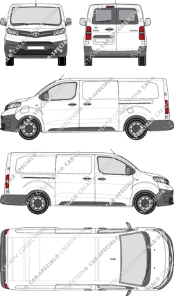 Toyota Proace Electric, furgón, largo (L2), ventana de parte trasera, Rear Wing Doors, 2 Sliding Doors (2021)