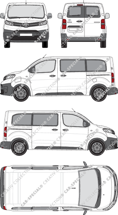 Toyota Proace Electric Combi, Combi, medio (L1), Rear Wing Doors, 2 Sliding Doors (2021)