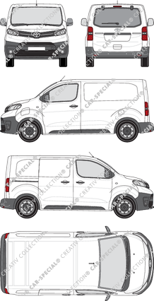 Toyota Proace Electric, furgón, compacto, ventana de parte trasera, Rear Flap, 1 Sliding Door (2021)