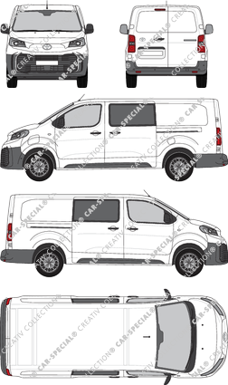 Toyota Proace Electric, furgón, largo (L2), cabina doble, Rear Wing Doors, 2 Sliding Doors (2024)