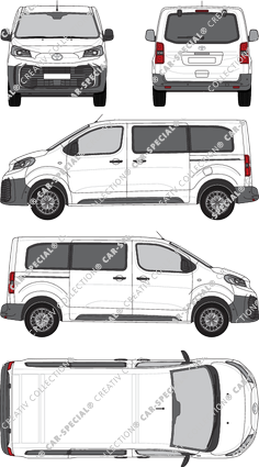 Toyota Proace Verso, Verso, medio (L1), Rear Flap, 2 Sliding Doors (2024)