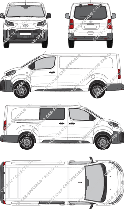 Toyota Proace, furgone, Lang (L2), teilverglast rechts, Rear Flap, 1 Sliding Door (2024)