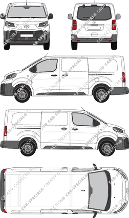 Toyota Proace, furgón, largo (L2), ventana de parte trasera, Rear Flap, 2 Sliding Doors (2024)