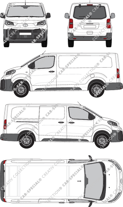 Toyota Proace, van/transporter, long (L2), rear window, Rear Flap, 1 Sliding Door (2024)
