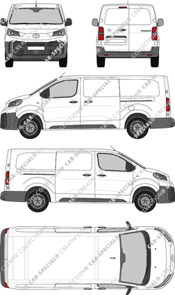 Toyota Proace, fourgon, longue (L2), Rear Wing Doors, 2 Sliding Doors (2024)