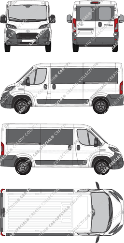 Toyoa Proace Max, minibus, L2H1, Rear Wing Doors, 2 Sliding Doors (2024)